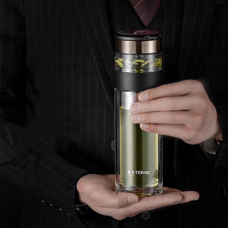 Стеклянная бутылка для заваривания чая Temok с двойными стенками