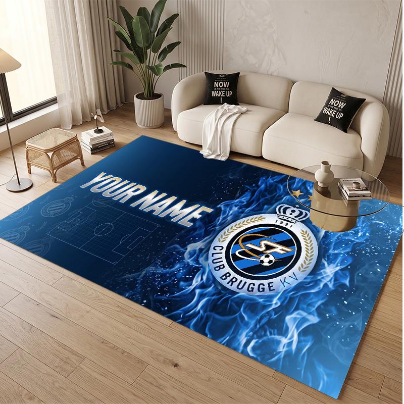 Personalized Crystal Velvet Carpet Club Brugge FC Pattern Non Slip Floor Rug