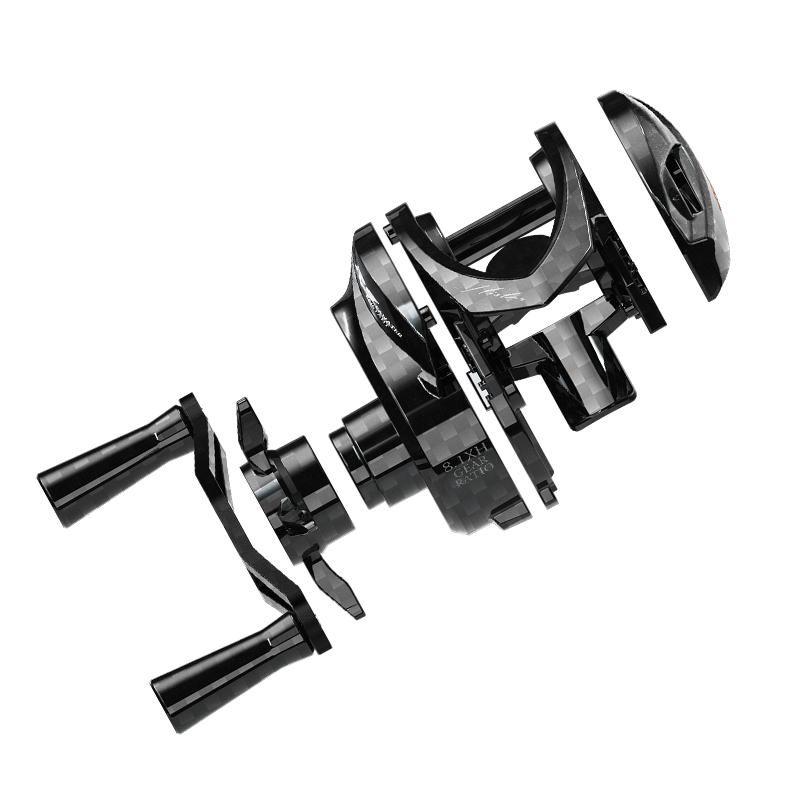 Portable Spinning Reel Carbon BFS NMB SIC BB 3D Dynamic Suspension Magnetic Brake 8.1:1 Ratio 4KG Drag Power Baitcasting Fishing Reel 6+1BB Lure Reel