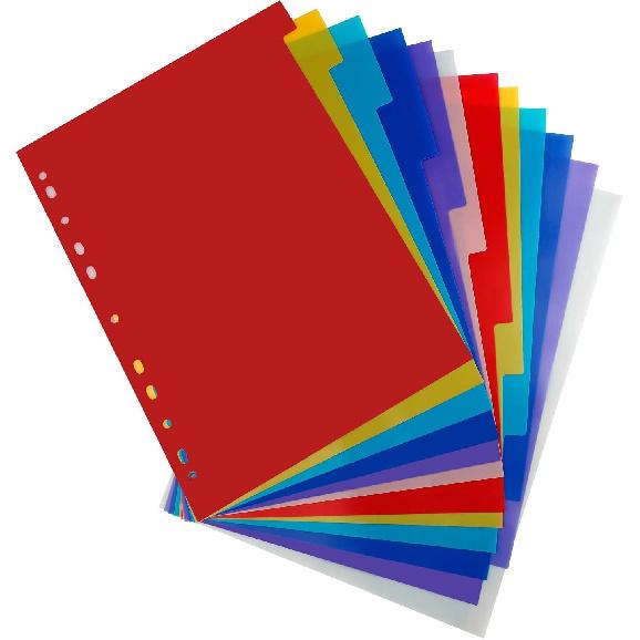 21 Tab A-Z Binder Dividers, 3 Ring Plastic Binder Dividers with Tabs Multicolor Alphabet Dividers for 2/3/4/11 Ring Binders, Letter Size (8.2×11.6