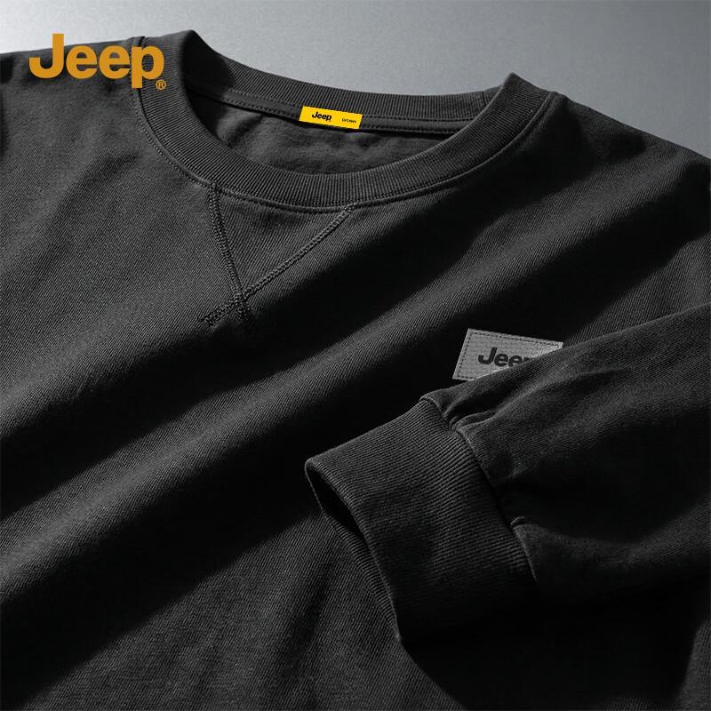 JEEP Unisex Cotton Long Sleeve Crewneck T-Shirt L