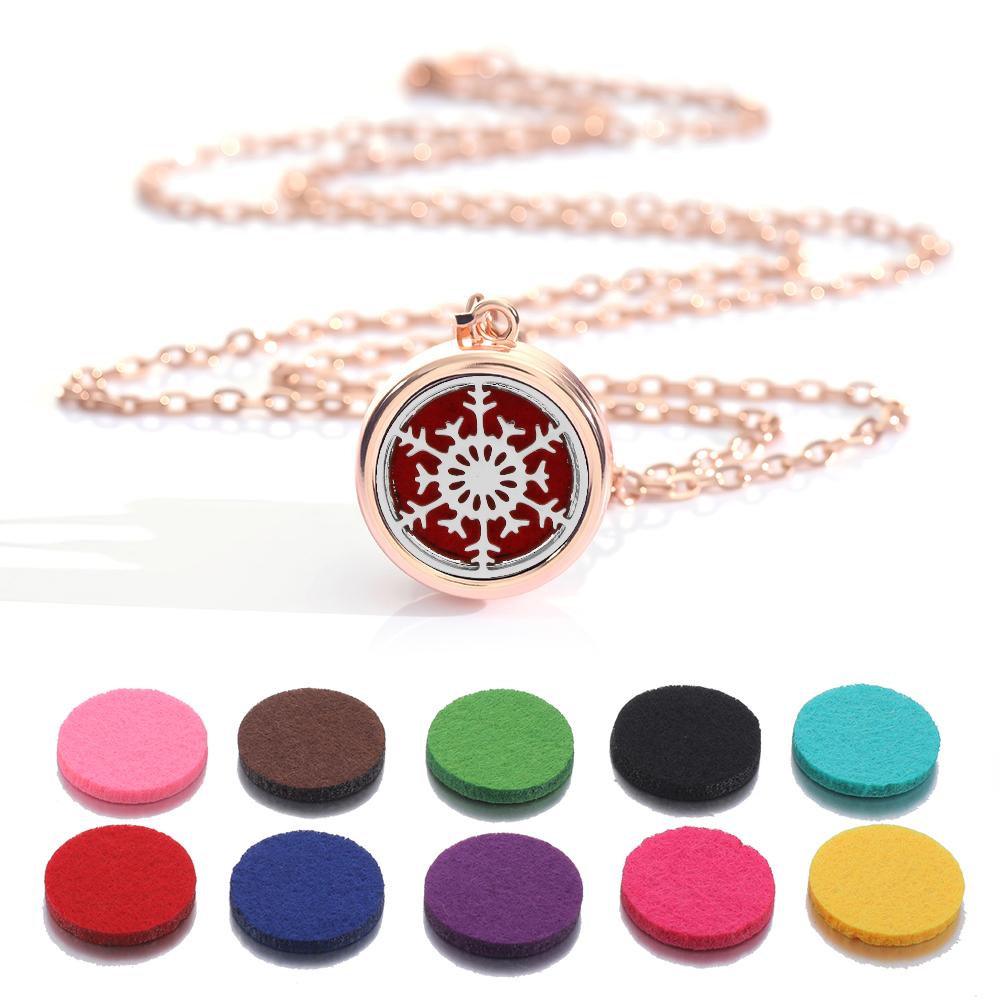 New rose gold Tree Of Life Aromatherapy Perfume Locket Fashion Essential Oil Diffuser Necklace For Women Pendant Jewelry Gift