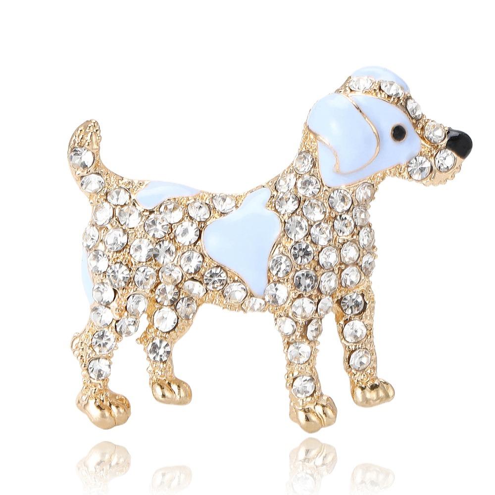 Sparkling Dog Brooch Novelty Lapel Pins Fashion Jewellery Pins Suit Coat Accessories