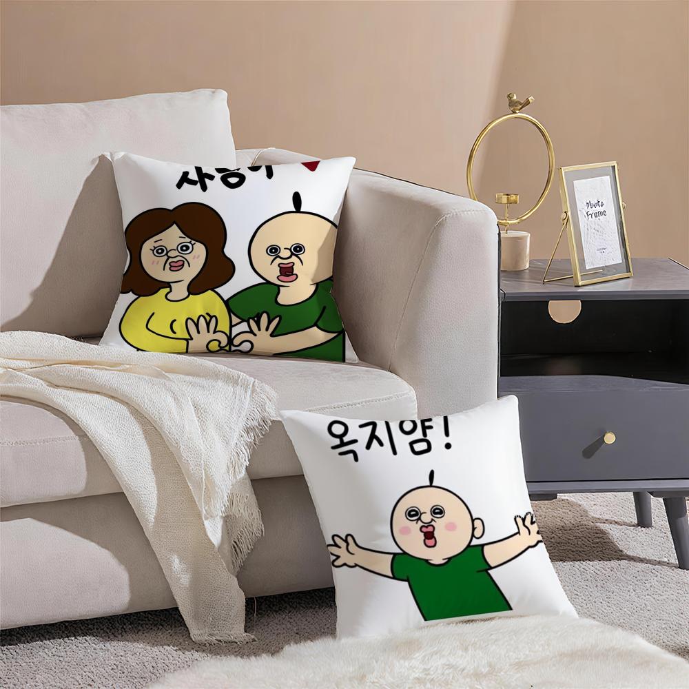 Cute Korean Cartoon B-Bbangbbangs D-Diary Cushion Cover Linen Pillowcase Soft For Sofa Bed Home Room Decor