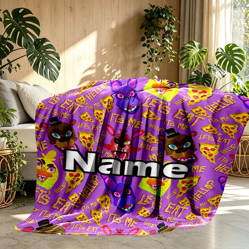Custom Name Personalized Five Nights at Freddy's Print Blanket, Home Decor, Bedroom, Sofa, Camping, Couch, Gifts for Birthday ChristmasEnthusiasts