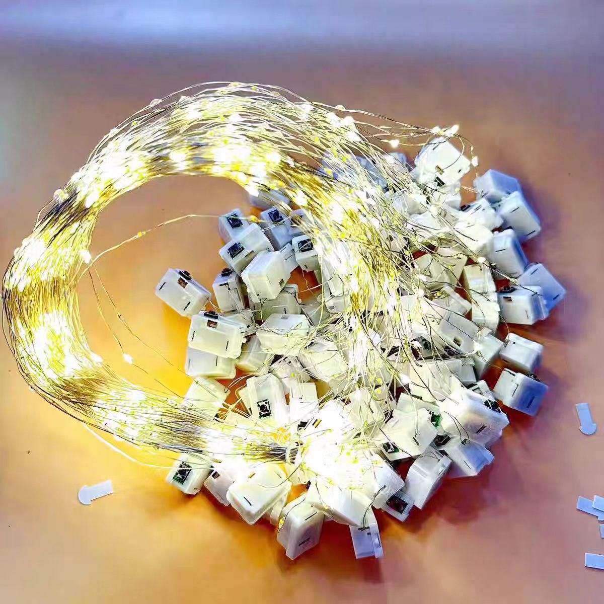 

LED Copper Rose Bouquet Fairy String Lights for Christmas and Holiday Decoration 3 Separate Batteries