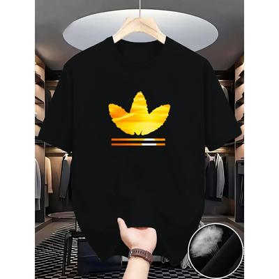 Europäische Größen Herren Gemustertes T-Shirt Sommer Bequem Atmungsaktiv Kurzarm T-Shirt Mode Herren Freizeit Bedrucktes Oberteil