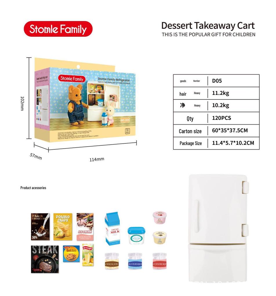 Mini Dollhouse Accessories: Bedroom & Kitchen Play Furniture Set