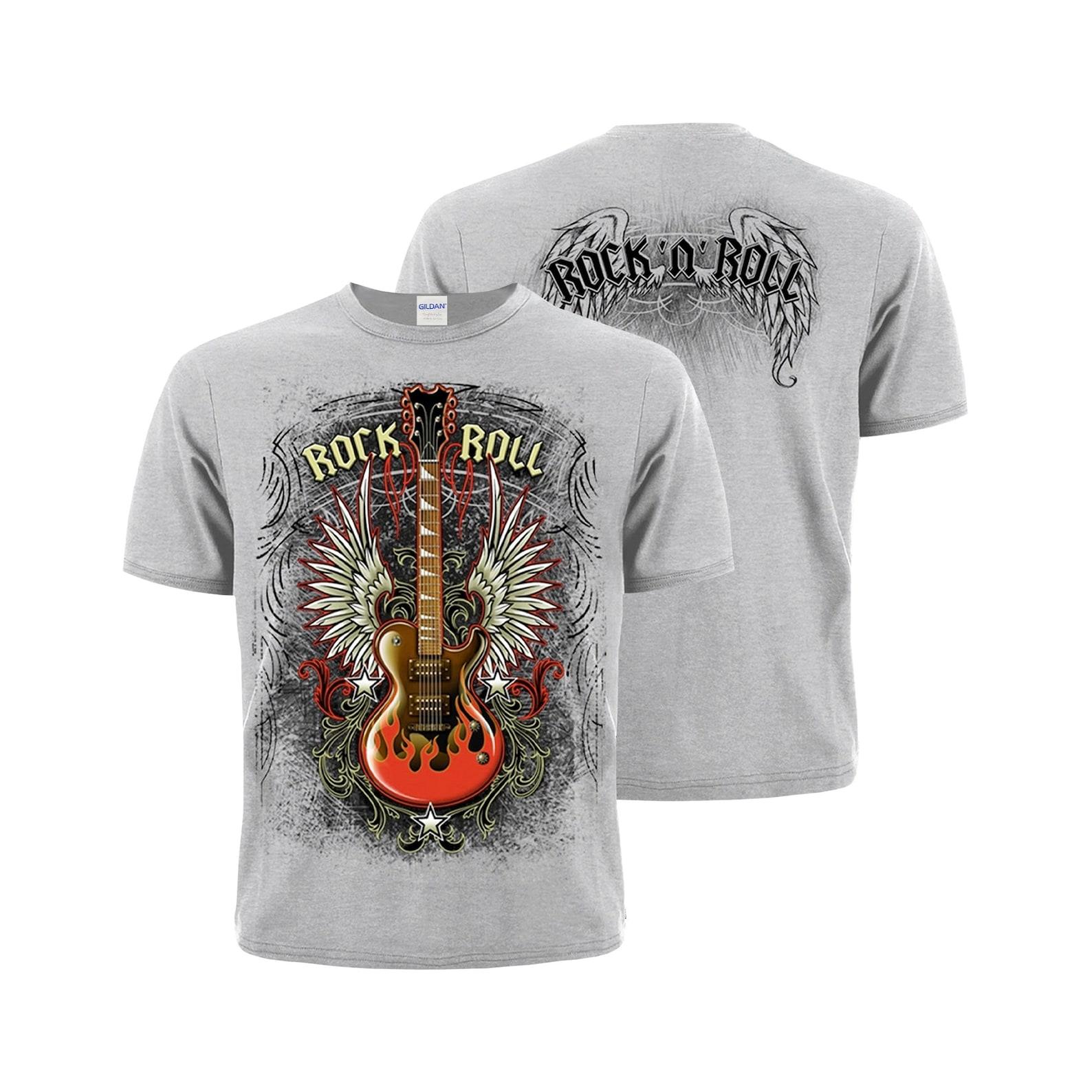 Rock n Roll Guitar T-Shirt: Vintage Rocker Style 3XL