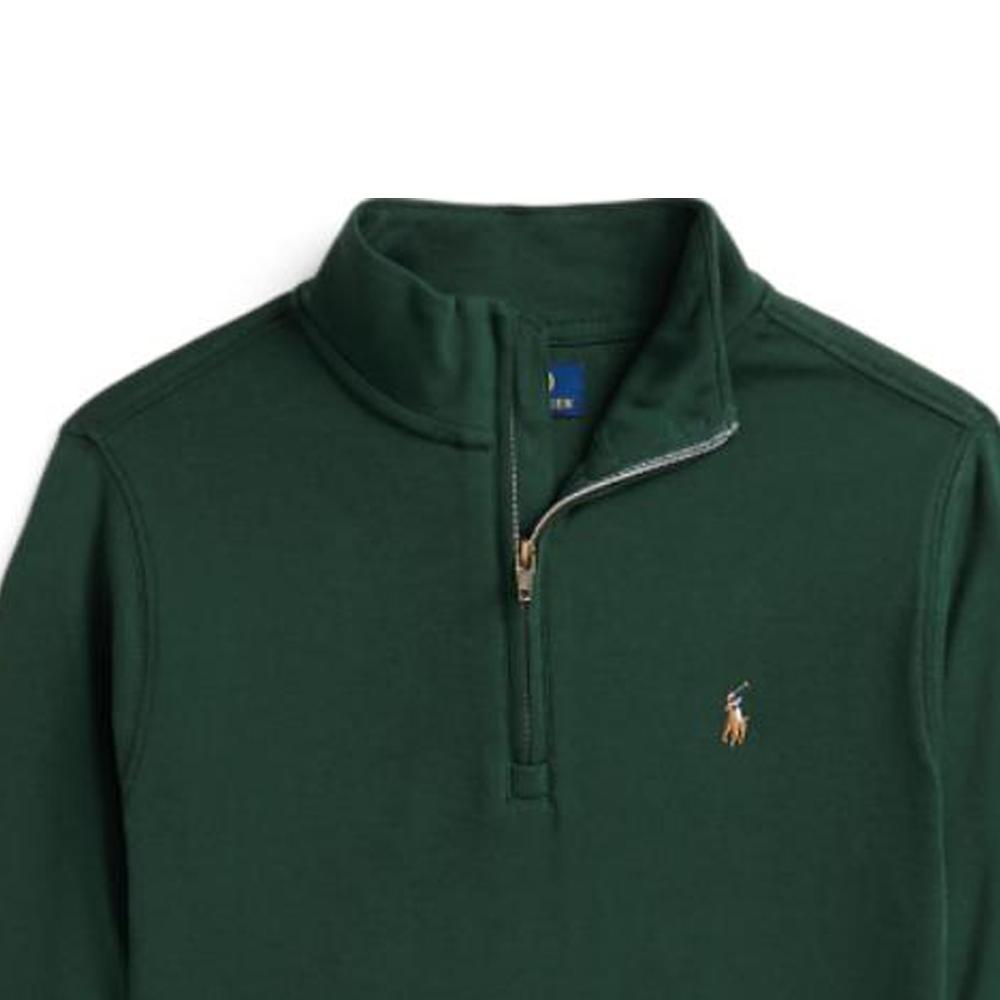 Polo Ralph Lauren Sweatshirt Kids Solid Color Small Pony Embroidery Pullover Stand Collar Long Sleeve Kids sweatshirt Green CWPOKNIY8021231-300