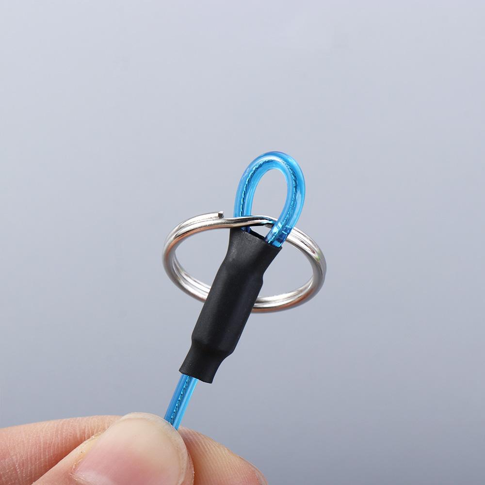 Clasp Spiral Keychain Stretch Fishing Tools Safety Rope Spiral Coiled Lanyard Spring Elastic Rope
