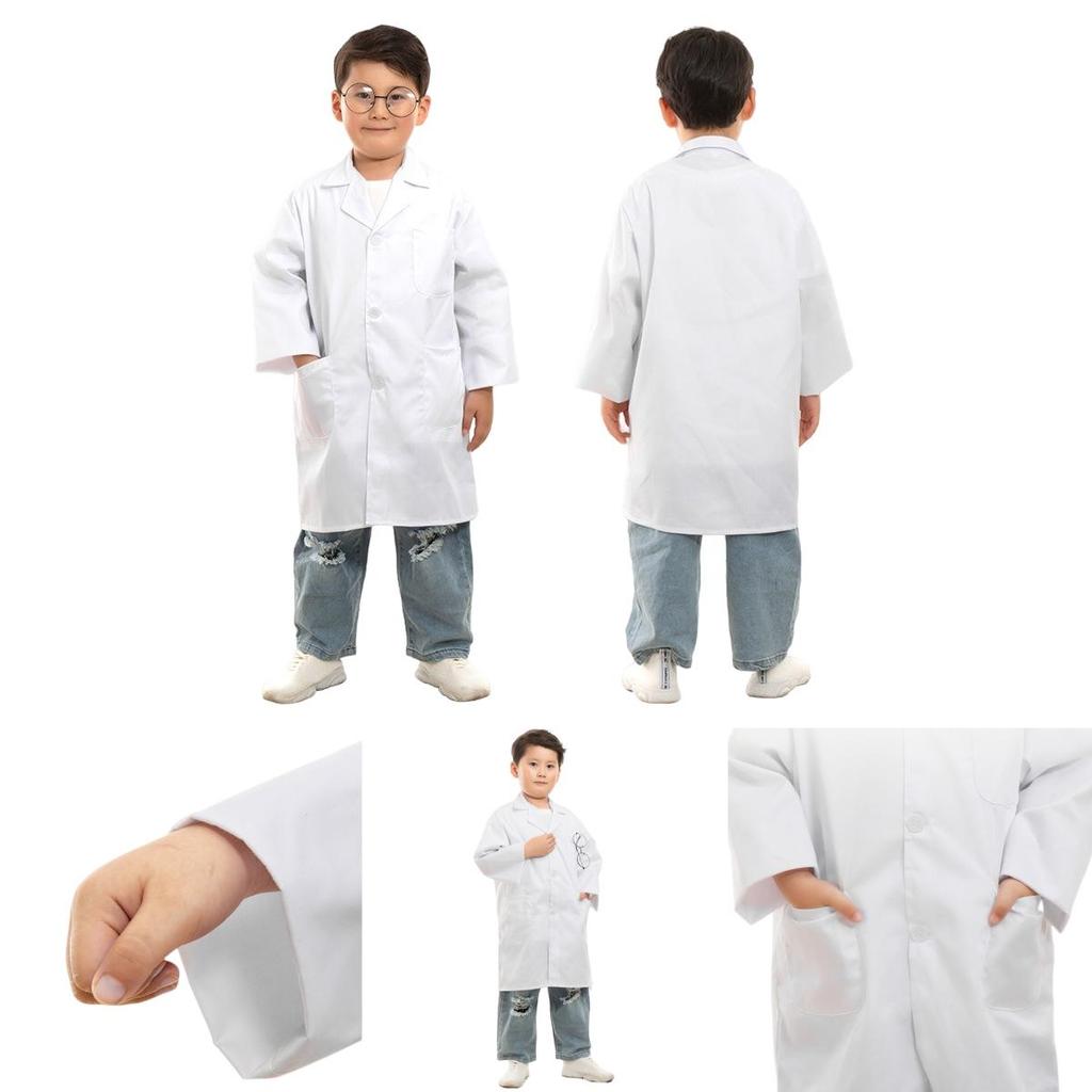 Kinderlaborkittel für Rollenspiele und wissenschaftliche Experimente Feuchtigkeitsableitende Baumwolle