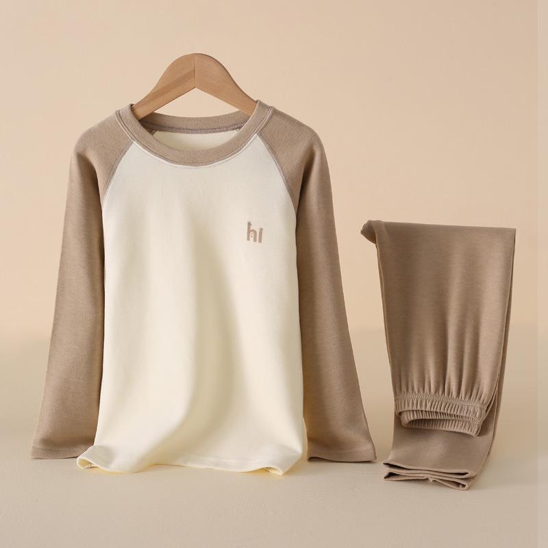 

Kids Thermal Fleece Set - Boys Autumn Shirt & Pants, Girls Warm Winter Loungewear 120 (Height 105-115 cm)