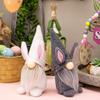 2pcs Easter Gnome Plushes Rabbit Standing Doll Swedish Tomtes Dwarfs Ornaments for Kitchen Tiered Tray Decorations