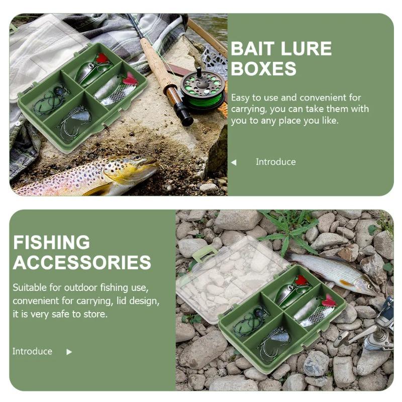 Fishing Tackle Box 1-4 Grid Storage Tray Multifunctional Portable Fishing Accessories Organizer for Hooks and Lures