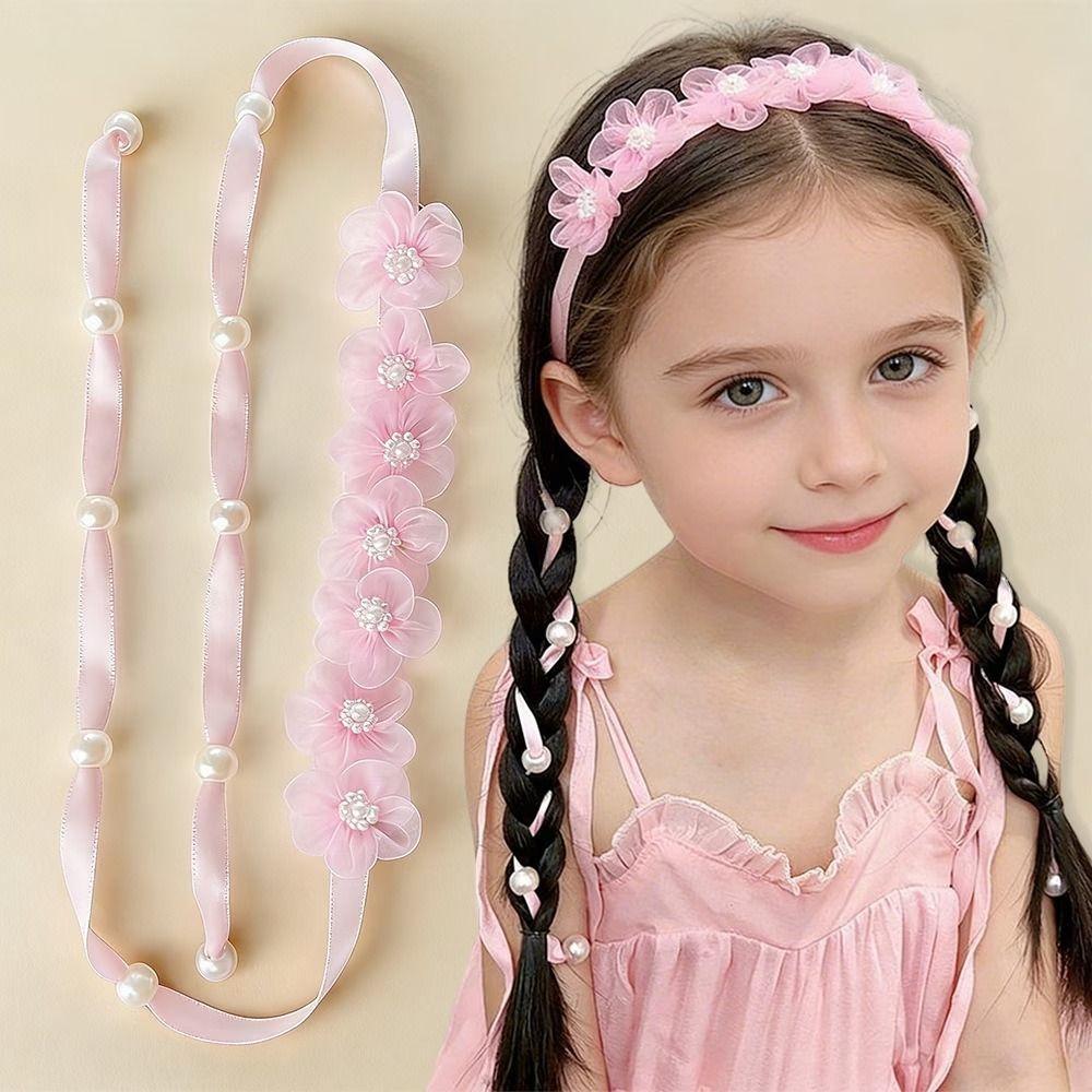 Boho Stil Geflochtenes Haarband Organza Spitze Haaraccessoires Süßes Mädchen Haar Stirnband Verkleiden