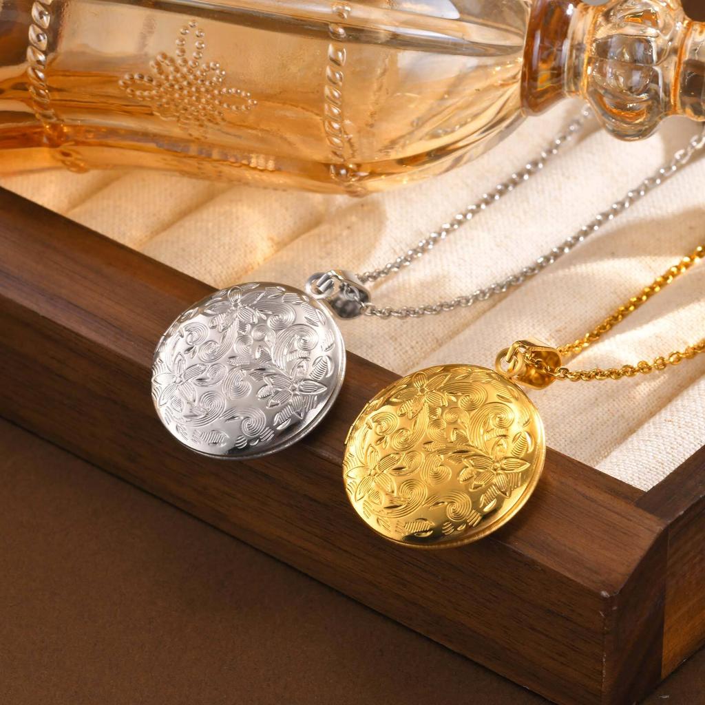 Collane Ciondolo Cornice Foto Personalizzabile Gratuita Vnox, Ciondolo Rotondo Contiene Immagine Foto, Collane Medaglione Commemorativo d'Amore Regalo per Donne