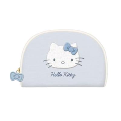 Marimo Craft Round Pouch, Blue Hello Kitty, BLKT-050, W165 X H110 X D40mm
