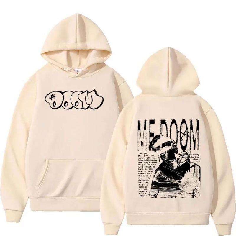 Sudadera con capucha de álbum de música del rapero Mf Doom Madvillain Metal Face Hip Hombres Manga Larga Sudaderas con capucha Ropa Unisex
