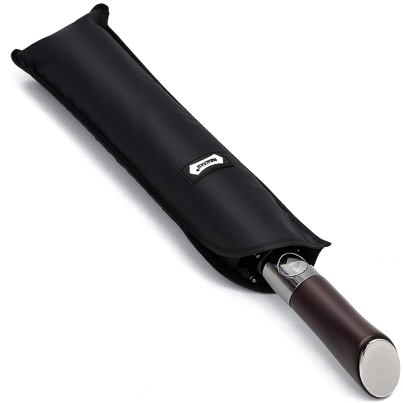 

ПАРАШАЗ (Пара Чейз) Складной зонт большой автоматический открывается/закрывается 140 см Высоководоотталкивающая ткань мужской Не ржавеет деревянная ручка одним нажатием