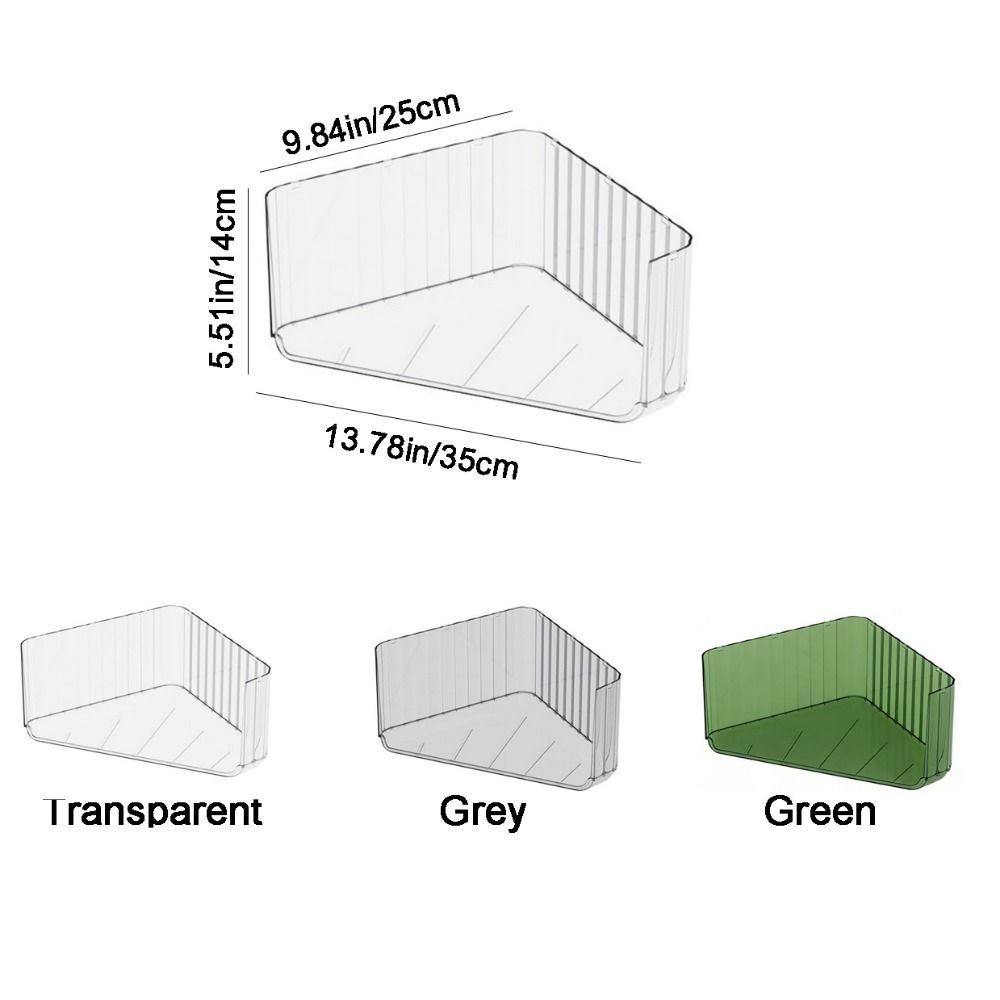 3PCS Plastic Triangle Storage Rack Transparent Large Capacity Cosmetic Storage Box Stackable Desktop Bookshelf for Home