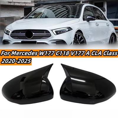 Side Wing Mirror Cover Caps For Mercedes A CLA Class W177 W118 - Rearview Mirror Cover Shell Case Trim Car Accessories