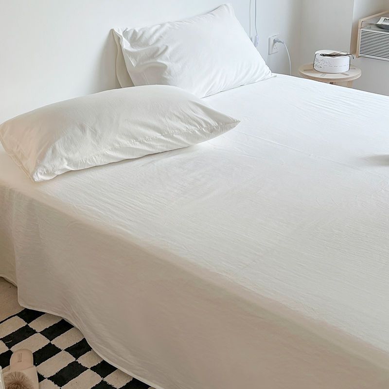 Drap et Housse de Couette Uni Doux pour Enfants, Lit Simple Double Dortoir Étudiant