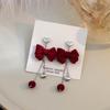 Love Heart Bow Drop Earrings Bowknot Bow Dangle Earrings Sweet Bowknot Ear Pendant  Party
