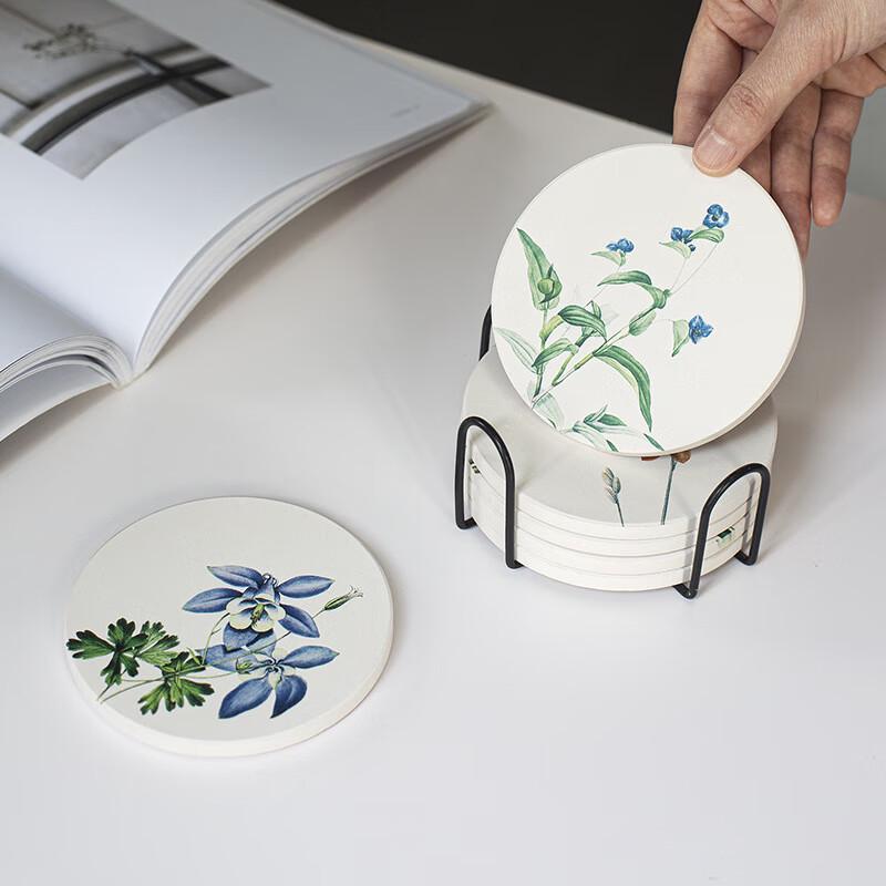 Diatomaceous Earth Floral Coaster