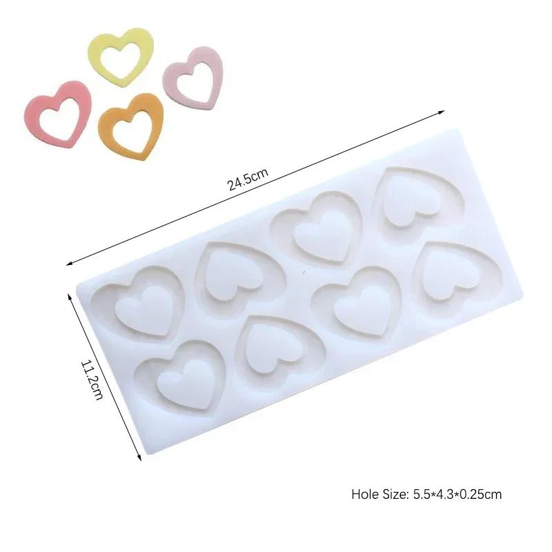 Heart-shape Silicone Mold for Baking Pan Patisserie Candy Bar Chocolate Mould DIY Wedding Gift Epoxy Resin Molds Kitchen Supply