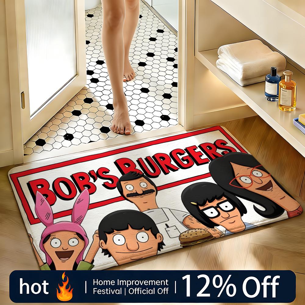 Soft Absorbent Non-Slip Rug Cartoon Bob s Burgers Floor Mat Home Decor Doormat Bedroom Floor Mat Shower Carpet 40x60cm