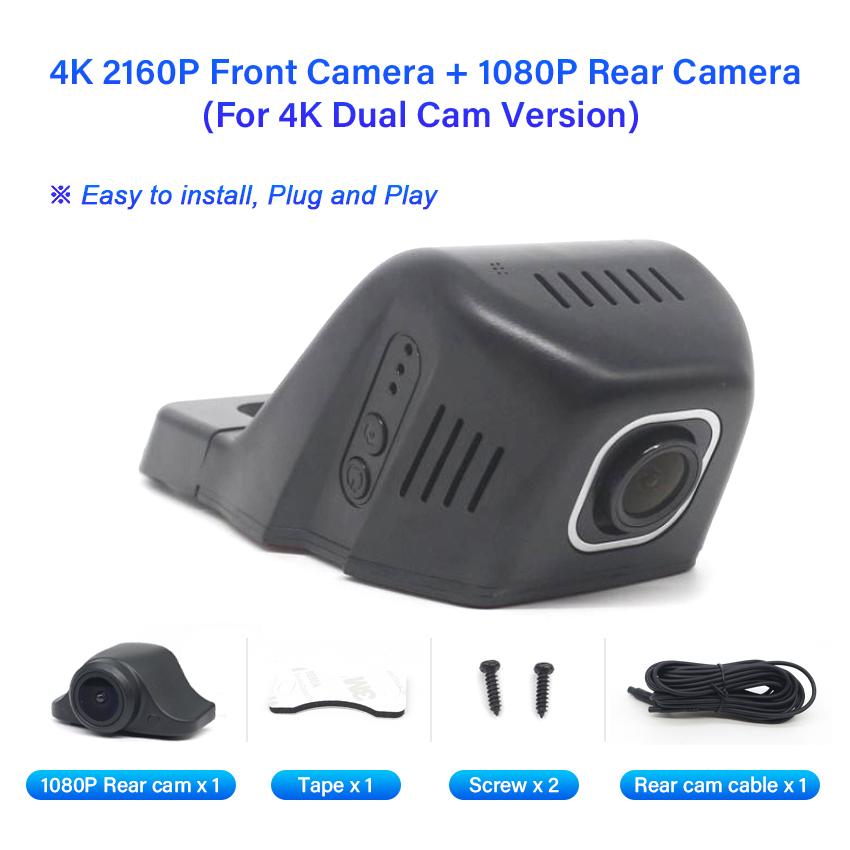 New! Dash Cam Front and Rear Camera Car DVR Wifi Dashcam Video Recorder UHD Night Vision For Lexus GX400 CT200h UX260h UX200