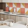 Panel Winylowy Z Wzorem Do Salonu Samoprzylepny 100X50 Cm Geometria W Ciepłych Tonach
