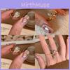 Elegant French Dual Stone Adjustable Ring For Women Chic Summer Fashion 2024