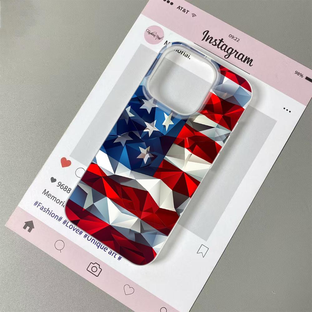 

American Flag Phone Case for iPhone 17 16 15 14 Plus 13 12 11 Pro Max Independence Day Trendy Anti-Scratch Back Cover For iPhone X XS