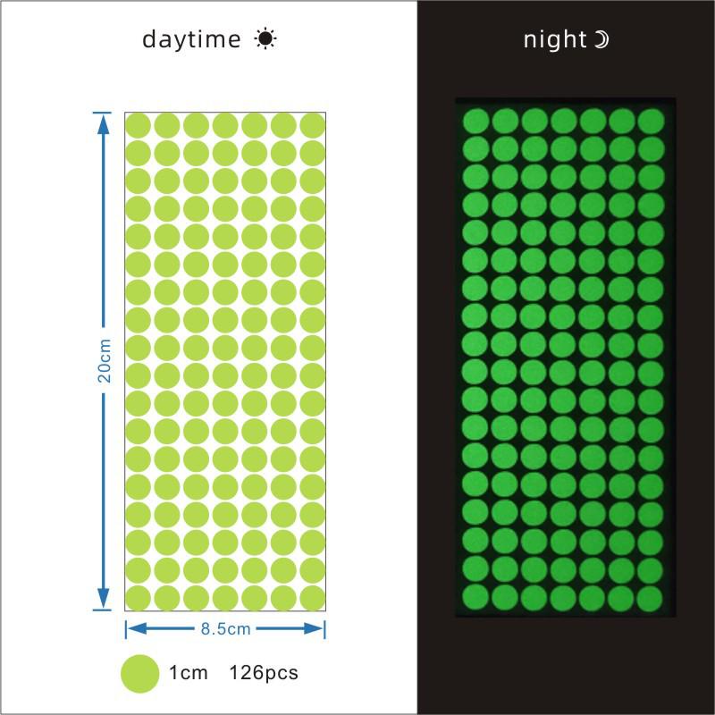 Φωτεινά Φθορίζοντα Αυτοκόλλητα Αστέρια και Κουκκίδες για Διακόσμηση Παιδικού Δωματίου