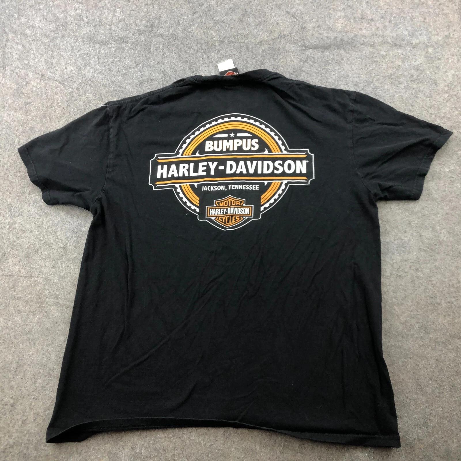 Harley Davidson Shirt Mens XL Black Jackson Tennessee Motorcycle Distressed * XL