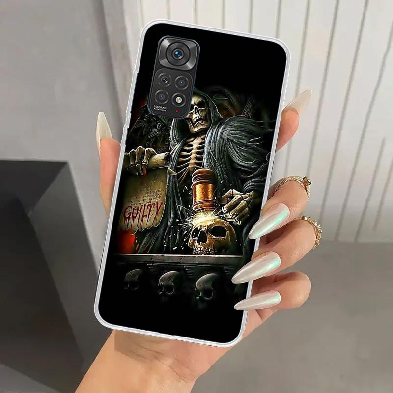 Reaper Skull Skeleton Gun Phone Case for Xiaomi Redmi Note 15 14 14S 13 12S 12 Pro 11S 11 Plus 11T 11E 10S Soft Funda Print Shel