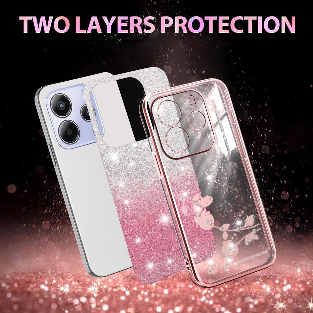 KADEM Pentru Xiaomi Redmi Note 14 4G (164,84 mm) Husă Floare TPU Flexibilă Gradient Husă Telefon