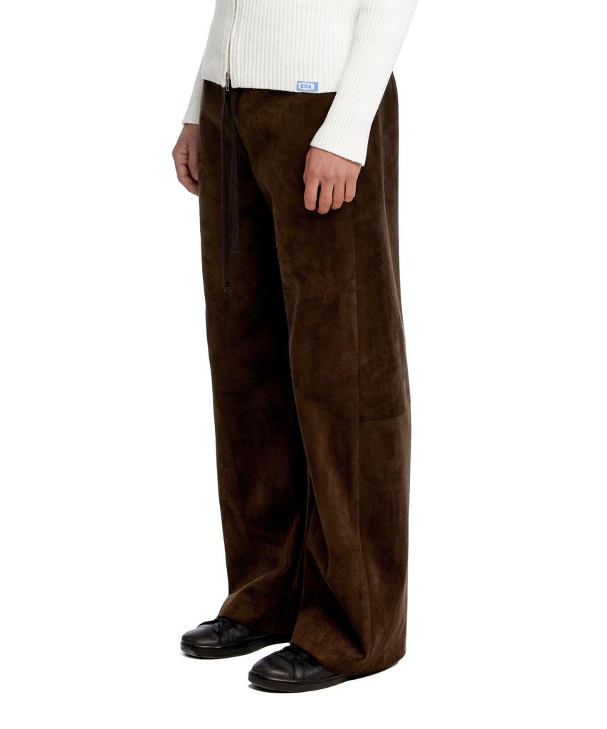 ERA Unisex Suede Effect Track Pants - Brown
