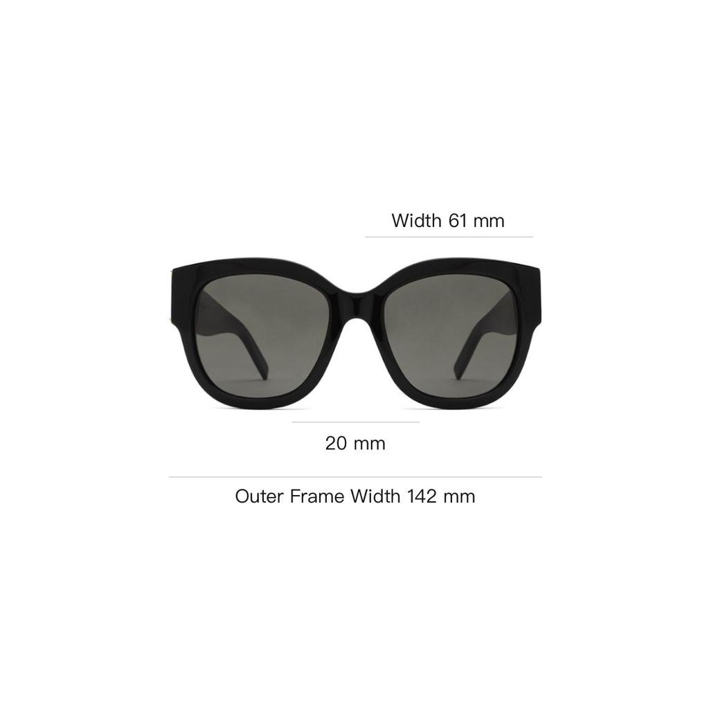 Saint Laurent Solid Design Square Sunglasses Unisex Sunglasses Black SLM95/F-001