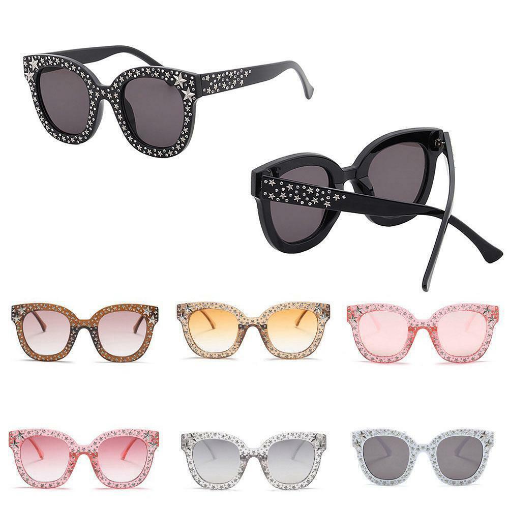 Eleganti Occhiali da Sole Quadrati Oversize con Strass Bling per Moda Protezione UV