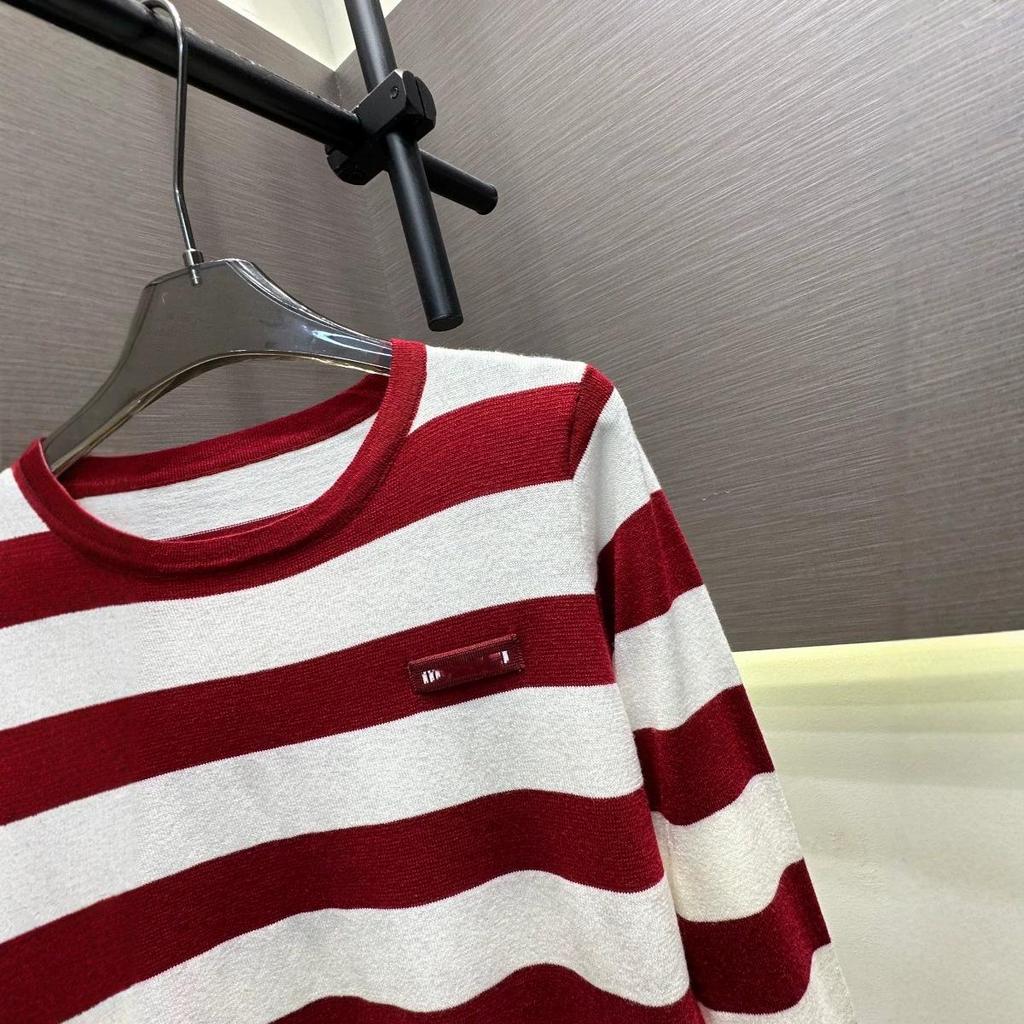 Autumn Stripe Color Block Knit Long Sleeve Top