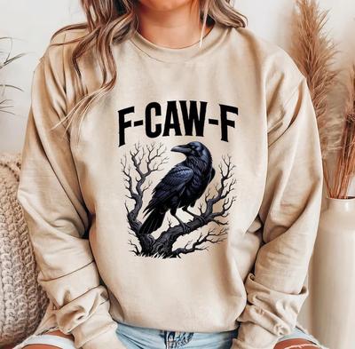 F-Caw-F Rabe Shirt, Gotisches Krähenbaum T-Shirt Für Sarkastische Dunkle Herbststil-Liebhaber