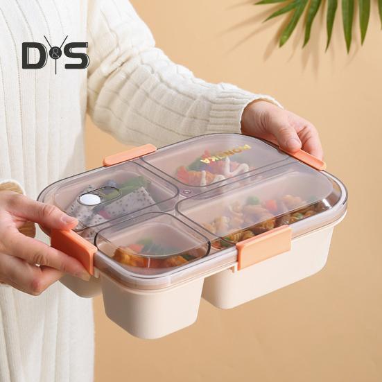 1 Set 1100/1550ML Dust-proof Bento Box Fresh-Keeping Convenient Smooth Opening Lunch Case