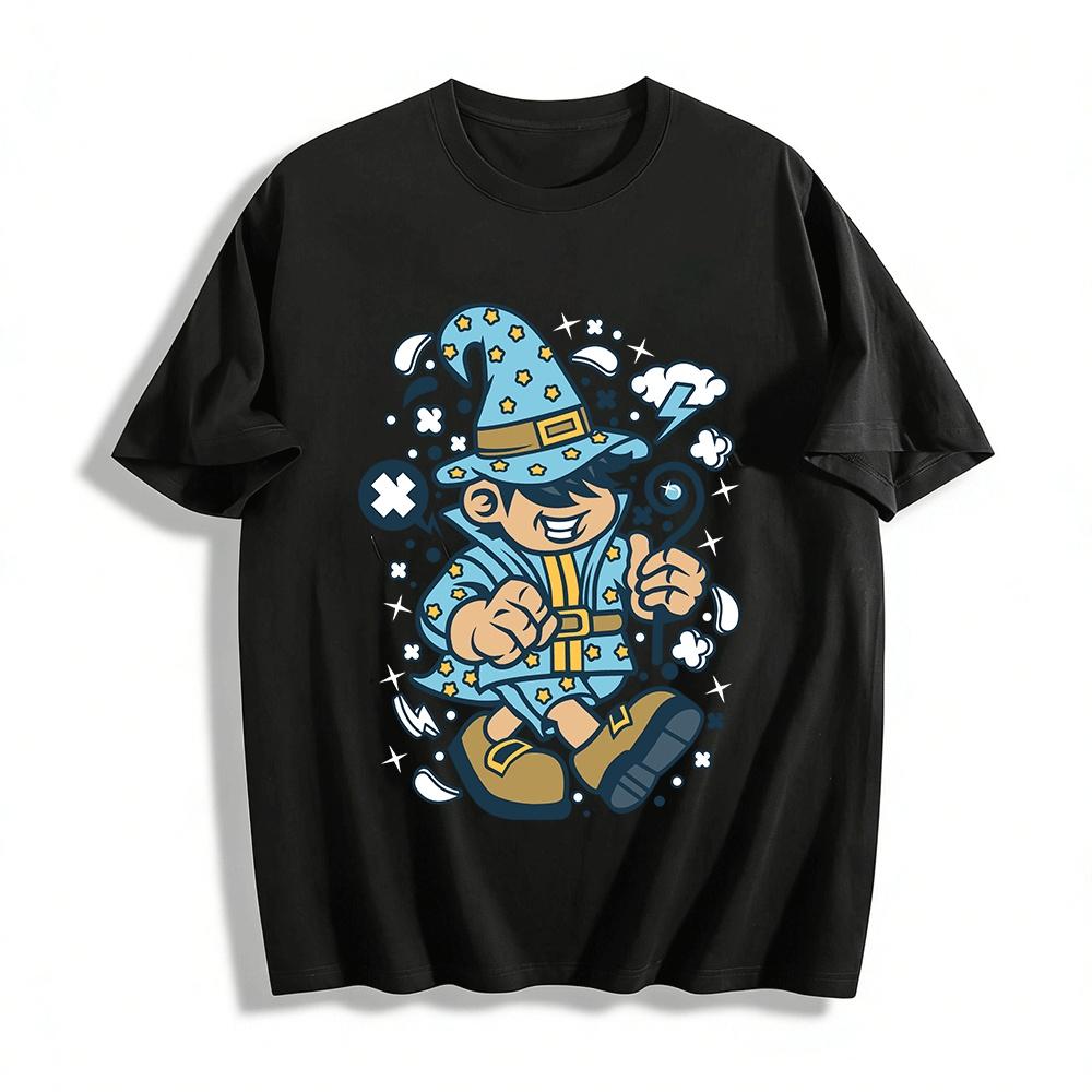 

Cute Star Wizard Print Casual Top For Kids And Teens Pure cotton T-shirt XXS