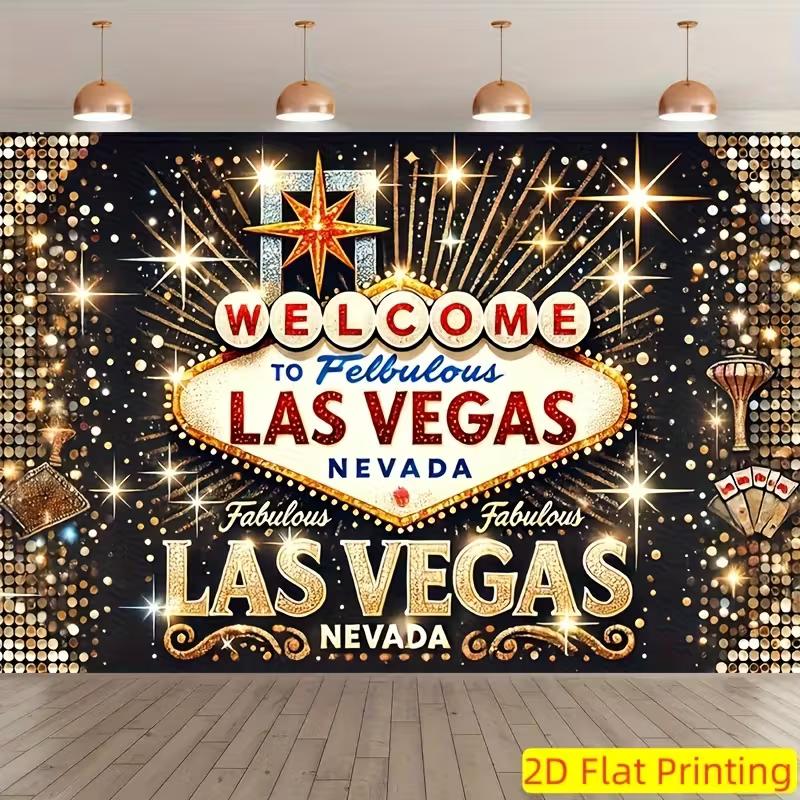 2D Fabulous Las Vegas Themed Backdrop Casino Night Photo Booth 47.2x31.5inch/120*80cm