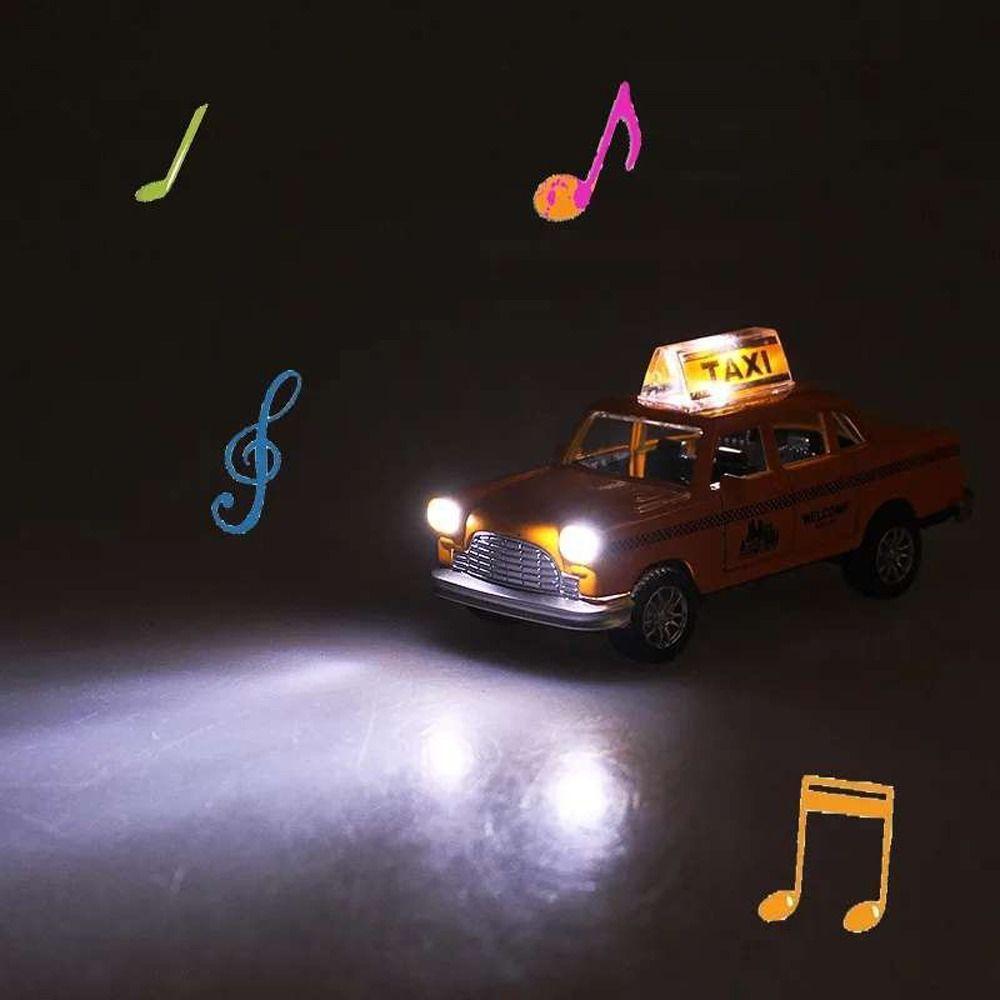 Plastic Miniature Toy Car Zinc Zinc Zinc Alloy Taxi Car Car Fashion Taxi Model Toy  Parent-child