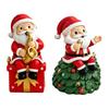 Cartoon Santa Sculpture Christmas Singing Claus Figurine,Cartoon Saxophone Resin Xmas Decor Statue, Festive Sitting Desktop Decoration Desk