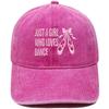 Bow Dance Shoes Letter Embroidery Baseball Cap Washed Retro Dad Hat Men's and Women's Casual Versatile Sun Hat